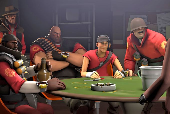 TF2 RED team playing cards