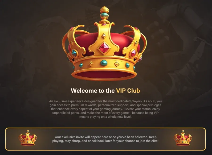 The TF2Easy VIP Club page stating that an exclusive invite appears once a player has been selected